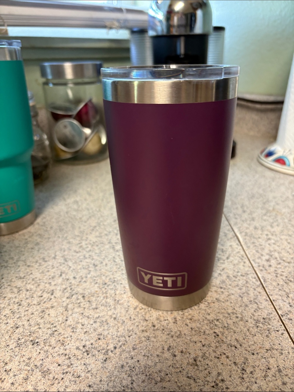 Yeti Purple Rambler Tumbler with Stainless Accents